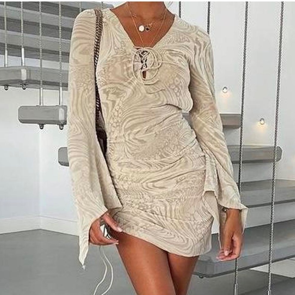 NWT I.AM.GIA Textured Cream Mini Dress